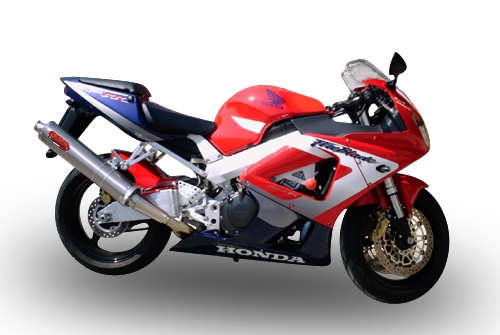 Escape compatível com Honda Cbr 900 Rr 2000-2003, Inox Tondo, Silenciador de escape, aprovado, montagem com flange específico (bolt-on), com db killer removível 