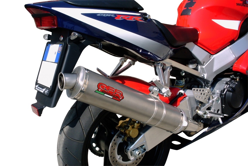 Escape compatível com Honda Cbr 900 Rr 2000-2003, Inox Tondo, Silenciador de escape, aprovado, montagem com flange específico (bolt-on), com db killer removível 