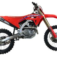 Escape compatível com Honda Crf 450 R-RX 2021-2025, Pentacross Inox, Escape racing linha completa, silencioso mais coletor com dbkiller, não homologado 