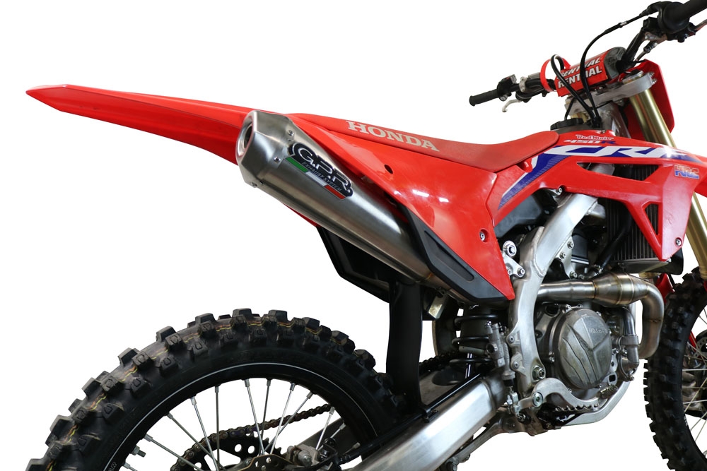 Escape compatível com Honda Crf 450 R-RX 2021-2025, Pentacross Inox, Escape racing linha completa, silencioso mais coletor com dbkiller, não homologado 