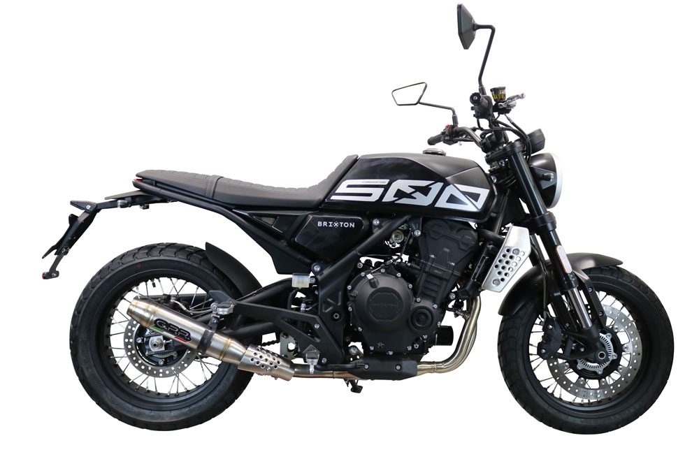 Escape compatível com Brixton CroSsfire 500 X 2022-2023, Deeptone Inox, Escape legal, homologado, silenciador com db killer removível e tubo de ligação específico 