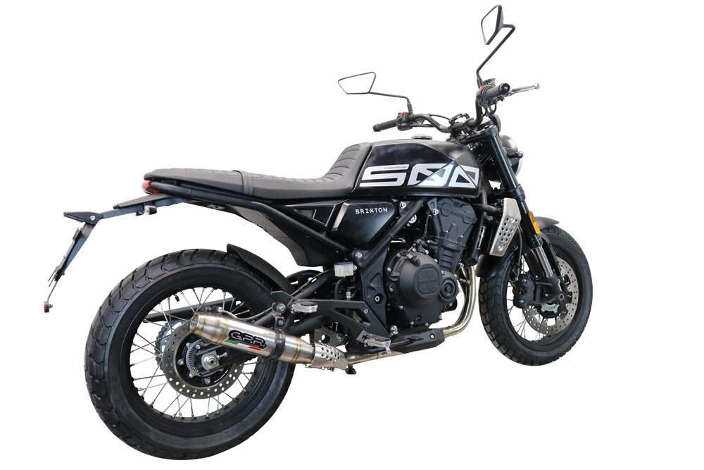 Escape compatível com Brixton CroSsfire 500 X 2022-2023, Deeptone Inox, Escape legal, homologado, silenciador com db killer removível e tubo de ligação específico 
