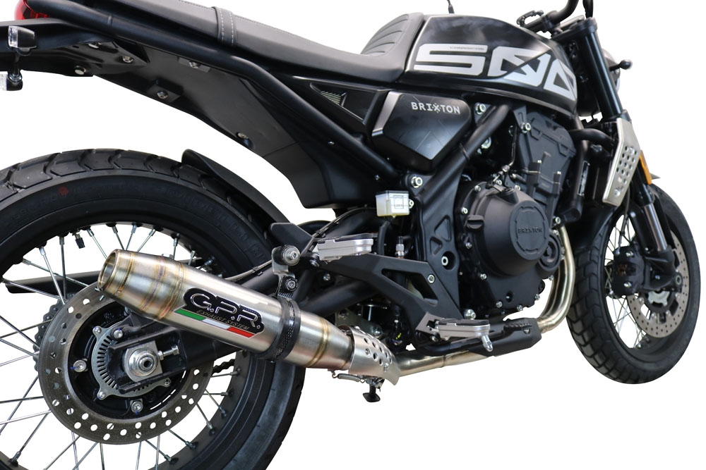 Escape compatível com Brixton CroSsfire 500 X 2022-2023, Deeptone Inox, Escape legal, homologado, silenciador com db killer removível e tubo de ligação específico 