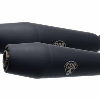 Escape compatível com Bmw R 1100 R -Rs 1994-2002, Deeptone Black Cafè Racer, Par de silenciadores de escape homologados, com db killers removíveis, entregues sem tubos de ligação 
