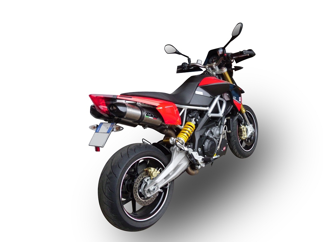 GPR escape compatível com  Aprilia Dorsoduro 1200 2011-2016, New Grand Prix Evo Titanium, Par de terminais de exaustão aprovados, com db killer removível, catalisadores e tubo de conexão específico 