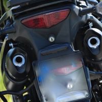 Escape compatível com Kawasaki Klv 1000 2004-2007, Furore Nero, Par de silenciosos de escape homologadas, com db killer removível e tubos de ligação específicos 