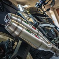 Escape compatível com Ducati Scrambler 800 2015-2016, Deeptone Inox, Par de terminais de exaustão aprovados, com db killer removível, catalisadores e tubo de conexão específico 