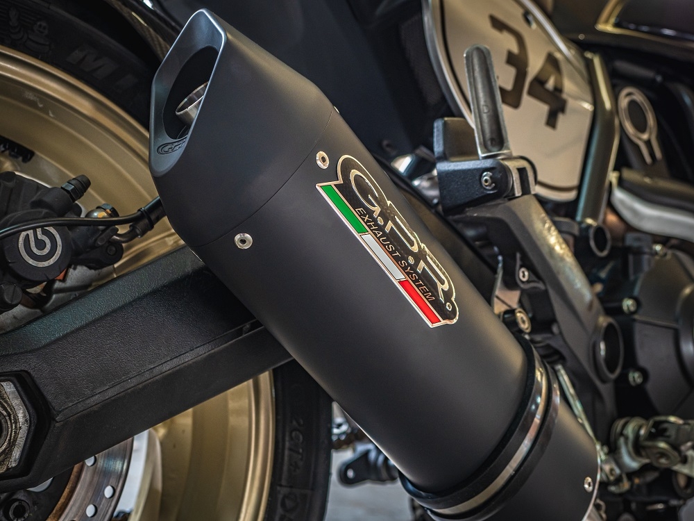 Escape compatível com Ducati Scrambler 800 2017-2020, Furore Evo4 Nero, Escape legal, homologado, silenciador com catalisador, db killer removível e tubo de ligação específico 