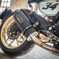 Escape compatível com Ducati Scrambler 800 2017-2020, Furore Evo4 Nero, Escape legal, homologado, silenciador com catalisador, db killer removível e tubo de ligação específico 