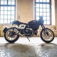 GPR escape compatível com  Ducati Scrambler 800  2017-2020, New Grand Prix Evo Titanium, Escape legal, homologado, silenciador com catalisador, db killer removível e tubo de ligação específico 