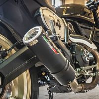 Escape compatível com Ducati Scrambler 800 2015-2016, M3 Black Titanium, Escape legal, homologado, silenciador com db killer removível e tubo de ligação específico 