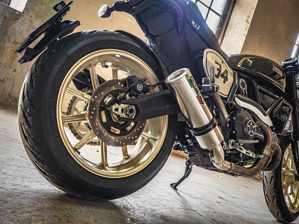 Escape compatível com Ducati Scrambler 800 2015-2016, M3 Inox , Escape legal, homologado, silenciador com db killer removível e tubo de ligação específico 