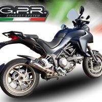 Escape compatível com Ducati Multistrada 1260 2018-2020, M3 Titanium Natural, Escape legal, homologado, silenciador com db killer removível e tubo de ligação específico 