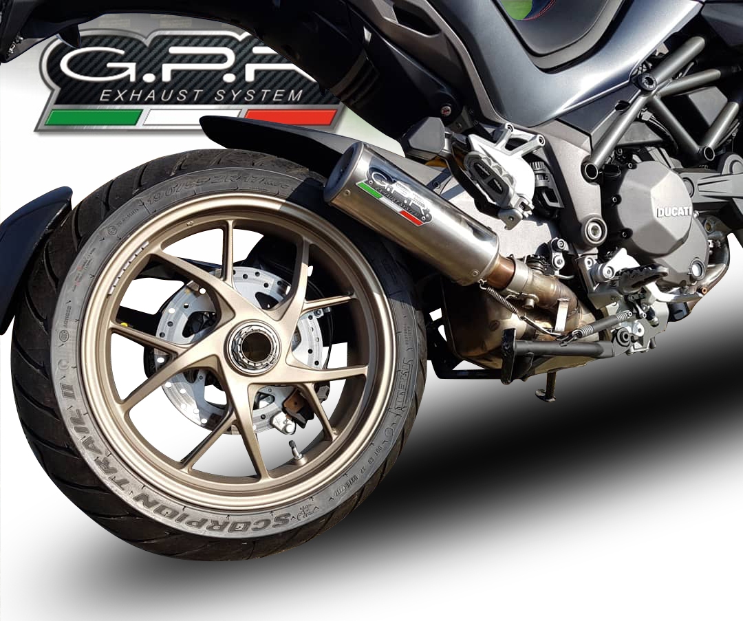 Escape compatível com Ducati Multistrada 1260 2018-2020, M3 Titanium Natural, Escape legal, homologado, silenciador com db killer removível e tubo de ligação específico 