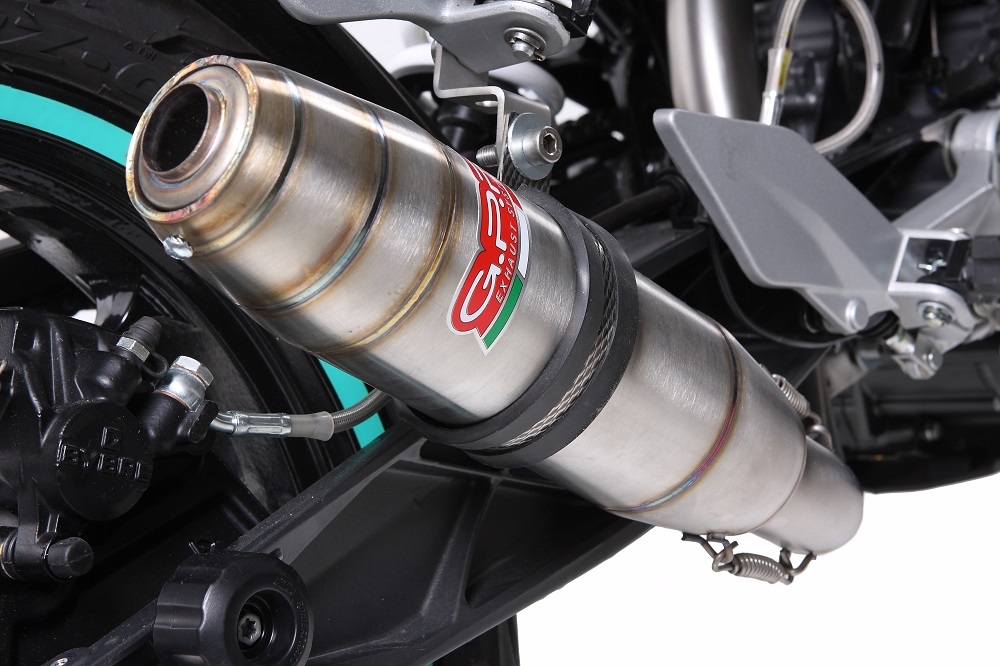 Escape compatível com Ktm Duke 125 2011-2016, Deeptone Inox, Sistema racing Silencioso com tubo de ligação 