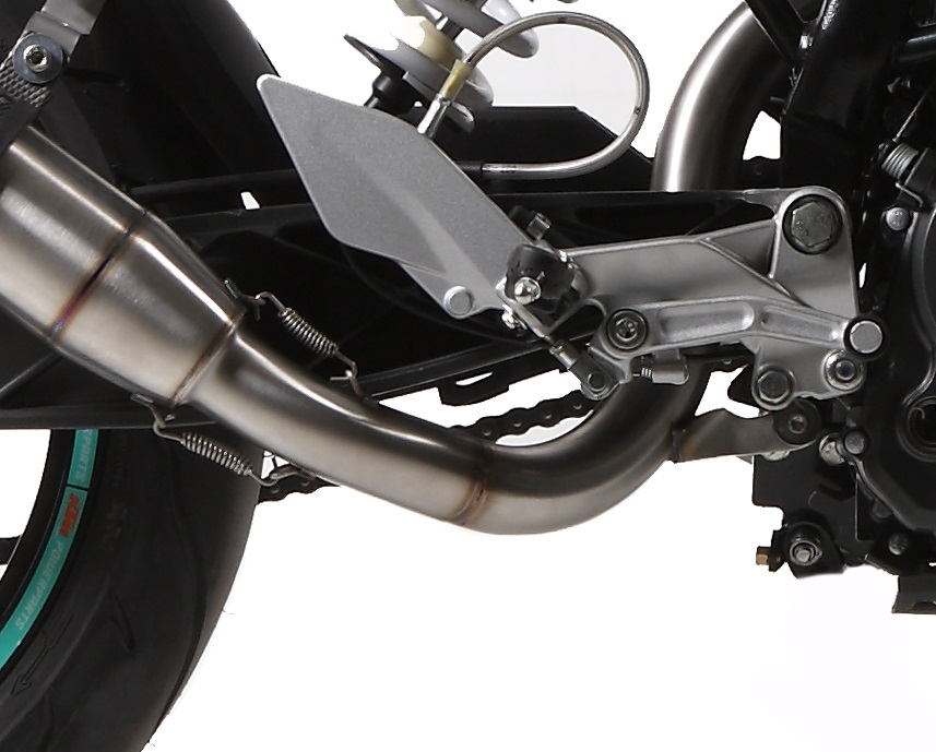 Escape compatível com Ktm Duke 125 2011-2016, Deeptone Inox, Sistema racing Silencioso com tubo de ligação 
