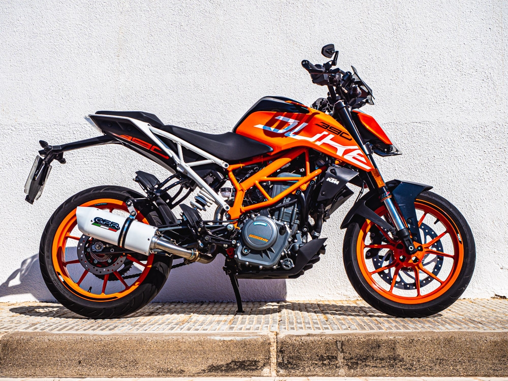 Escape compatível com Ktm Rc 390 2017-2020, Albus Evo4, Escape legal, homologado, silenciador com db killer removível e tubo de ligação específico 