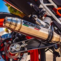 Escape compatível com Ktm Duke 125 2017-2020, Deeptone Inox, Sistema racing Silencioso com tubo de ligação 