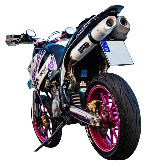 Escape compatível com Ktm Duke II 2000-2006, Albus Ceramic, Par de silenciosos de escape homologadas, com db killer removível e tubos de ligação específicos 