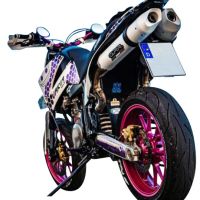 Escape compatível com Ktm Duke II 2000-2006, Albus Ceramic, Par de silenciosos de escape homologadas, com db killer removível e tubos de ligação específicos 