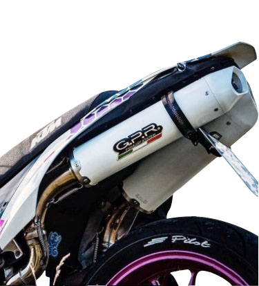 Escape compatível com Ktm Duke II 2000-2006, Albus Ceramic, Par de silenciosos de escape homologadas, com db killer removível e tubos de ligação específicos 