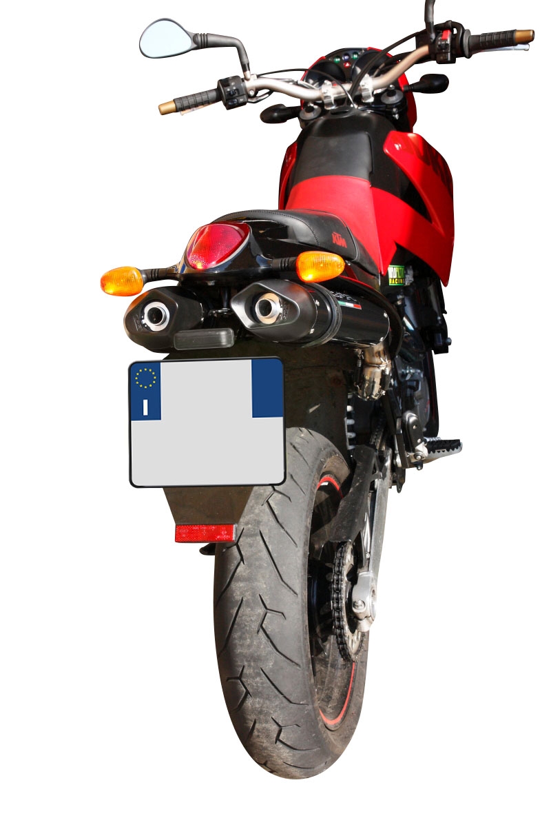 GPR escape compatível com  Ktm Duke II 2000-2006, Furore Nero, Par de silenciosos de escape homologadas, com db killer removível e tubos de ligação específicos 