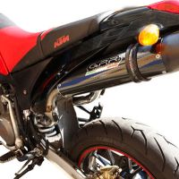 GPR escape compatível com  Ktm Duke II 2000-2006, Furore Nero, Par de silenciosos de escape homologadas, com db killer removível e tubos de ligação específicos 