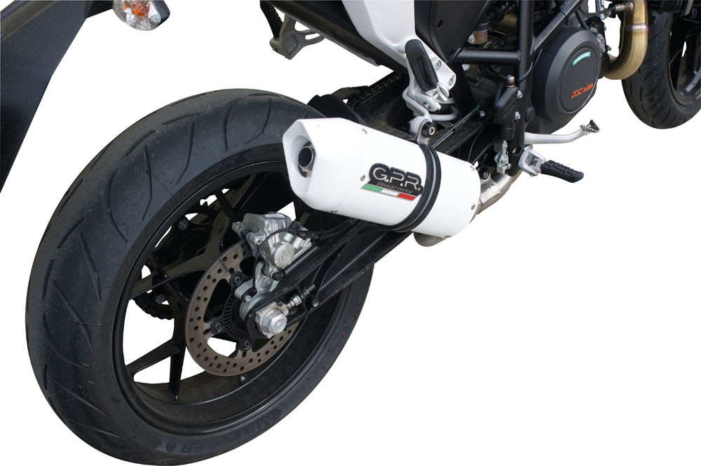 Escape compatível com Ktm Duke 690 2012-2016, Albus Evo4, Escape legal, homologado, silenciador com db killer removível e tubo de ligação específico 