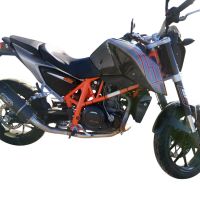 Escape compatível com Ktm Duke 690 2012-2016, Furore Evo4 Nero, Escape legal, homologado, silenciador com db killer removível e tubo de ligação específico 