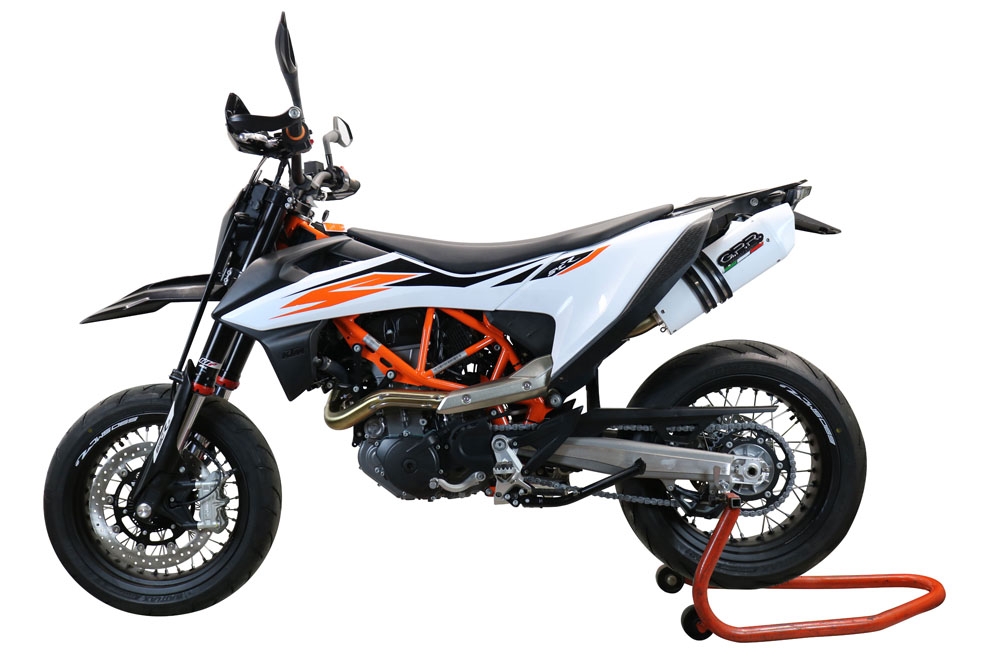 Escape compatível com Ktm Smc 690 R 2021-2024, Albus Evo4, Escape legal, aprovado, com db killer removível, tubo de conexão e conversor catalítico 