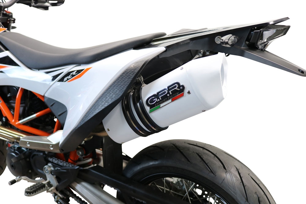 Escape compatível com Ktm Smc 690 R 2021-2024, Albus Evo4, Escape legal, aprovado, com db killer removível, tubo de conexão e conversor catalítico 