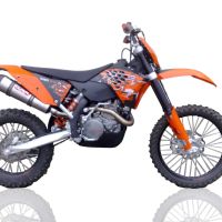 GPR escape compatível com  Ktm SX-F 350 2011-2015, New Grand Prix Evo Titanium, Escape legal, homologado, silenciador com db killer removível e tubo de ligação específico 