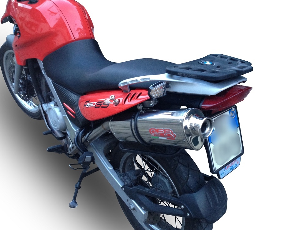 Escape compatível com Bmw F 650 Gs Twin 2008-2018, Trioval, Escape legal, homologado, silenciador com db killer removível e tubo de ligação específico 