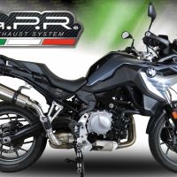 GPR escape compatível com  Bmw F 750 Gs 2018-2020, New Grand Prix Evo Titanium, Escape legal, homologado, silenciador com db killer removível e tubo de ligação específico 