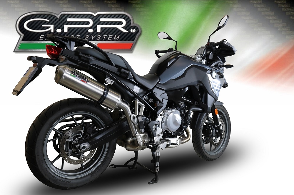Escape compatível com Bmw F 750 Gs 2018-2020, Satinox, Escape legal, homologado, silenciador com db killer removível e tubo de ligação específico 