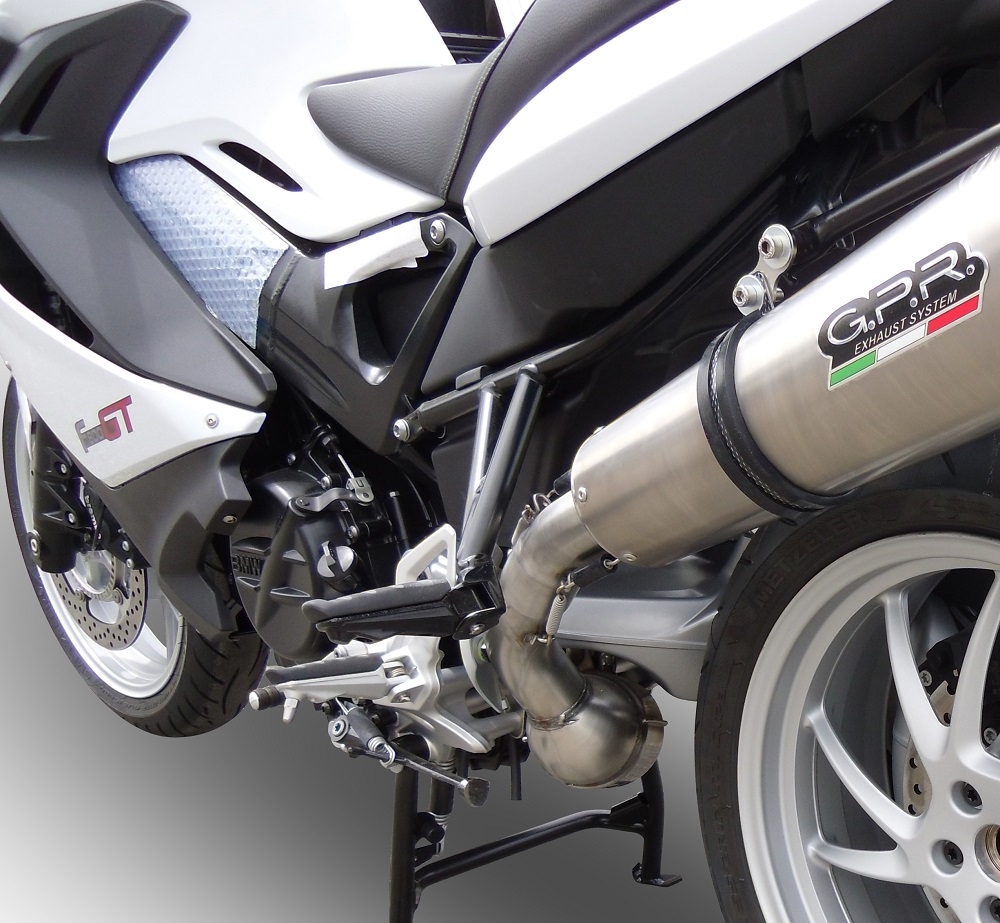 GPR escape compatível com  Bmw F 800 Gt 2012-2016, New Grand Prix Evo Titanium, Escape legal, homologado, silenciador com db killer removível e tubo de ligação específico 