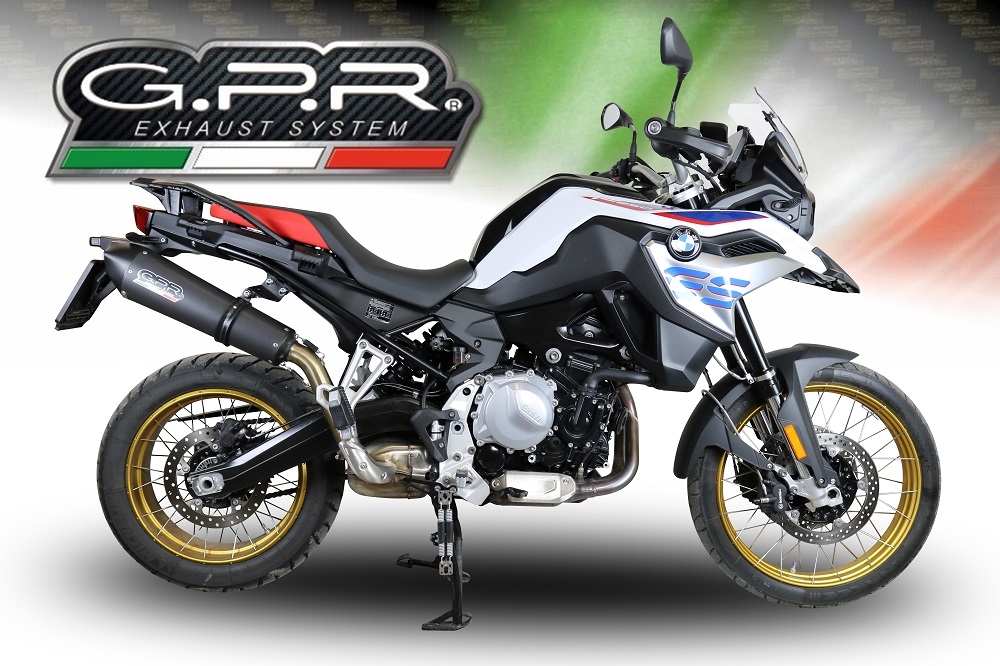 GPR escape compatível com  Bmw F 800 Gs 2024-2025, New Grand Prix Evo Black Titanium, Escape legal, homologado, silenciador com db killer removível e tubo de ligação específico 