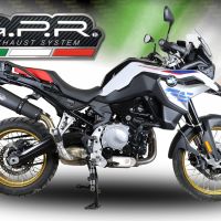 GPR escape compatível com  Bmw F 800 Gs 2024-2025, New Grand Prix Evo Black Titanium, Escape legal, homologado, silenciador com db killer removível e tubo de ligação específico 