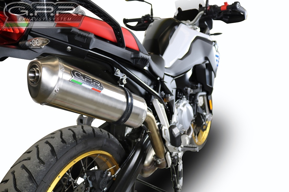 Escape compatível com Bmw F 850 Gs -Adventure 2018-2020, Satinox , Escape legal, homologado, silenciador com db killer removível e tubo de ligação específico 