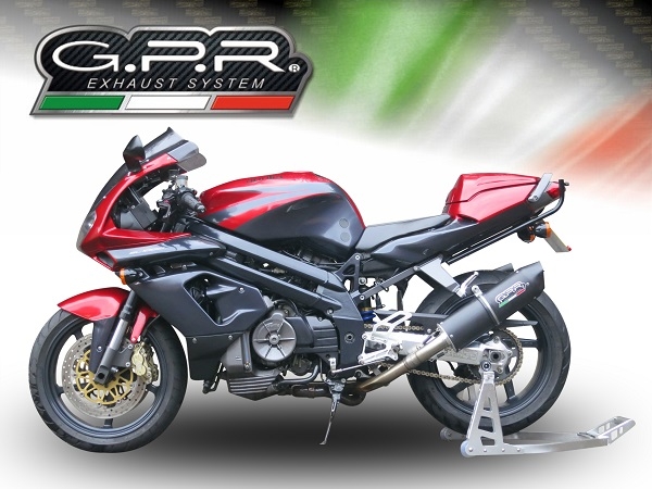 GPR escape compatível com  Aprilia Sl -Falco 1000 2000-2004, Furore Nero, Par de silenciosos de escape homologadas, com db killer removível e tubos de ligação específicos 