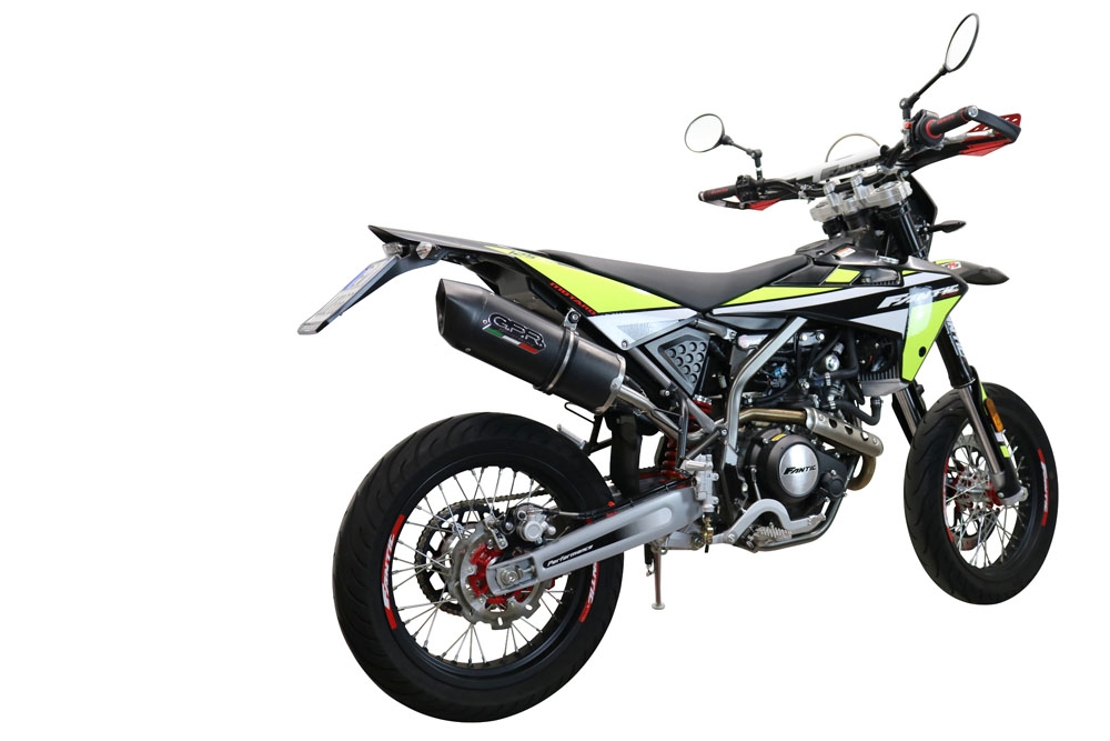 Escape compatível com Fantic Motor XEF 125 2021-2024, Furore Evo4 Nero, Escape legal, homologado, silenciador com db killer removível e tubo de ligação específico 