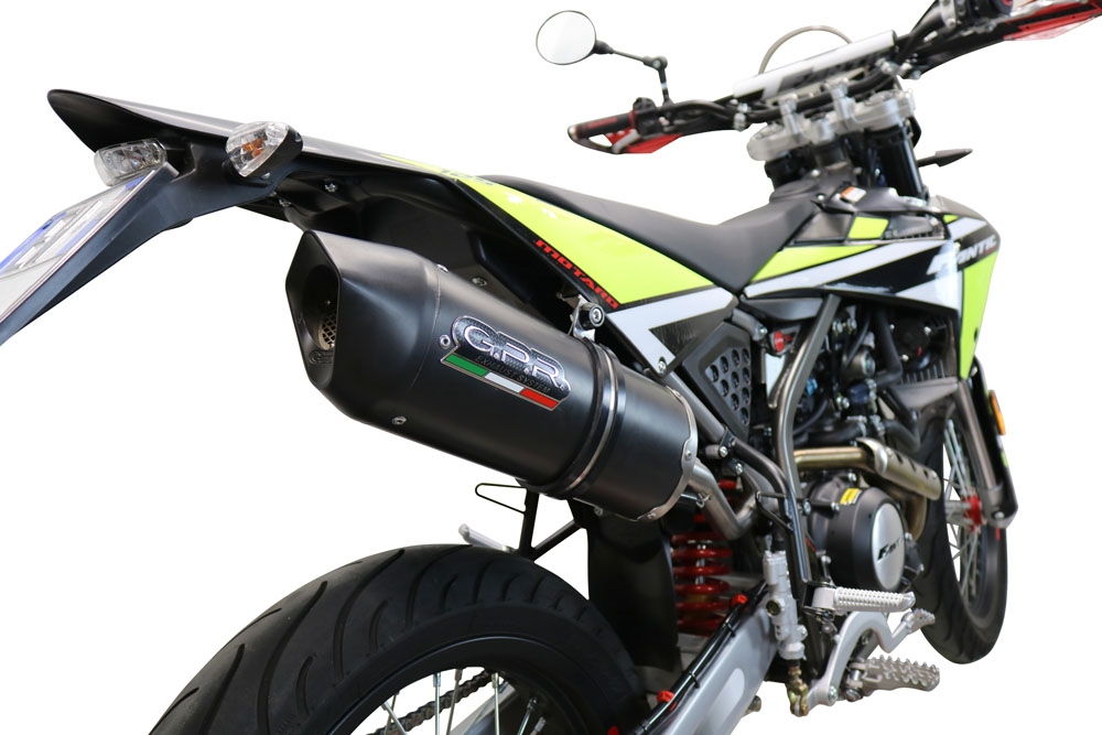 Escape compatível com Fantic Motor XEF 125 2021-2024, Furore Evo4 Nero, Escape legal, homologado, silenciador com db killer removível e tubo de ligação específico 