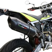 Escape compatível com Fantic Motor XEF 125 2021-2024, Furore Evo4 Nero, Escape legal, homologado, silenciador com db killer removível e tubo de ligação específico 
