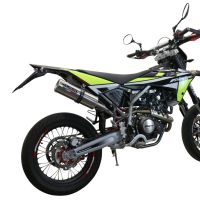 Escape compatível com Fantic Motor XMF 125 2021-2023, M3 Inox , Escape legal, homologado, silenciador com db killer removível e tubo de ligação específico 