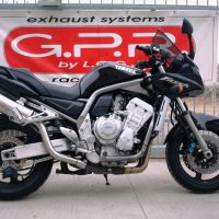 Escape compatível com Yamaha Fzs 1000 Fazer 2001-2005, Trioval, Escape legal, homologado, silenciador com db killer removível e tubo de ligação específico 