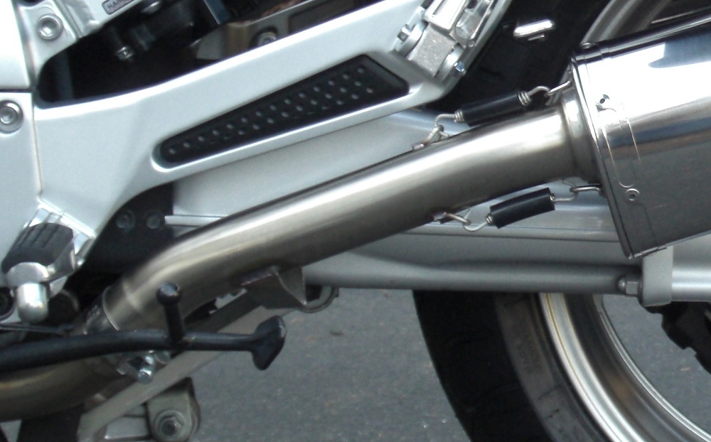 Escape compatível com Yamaha Fjr 1300 2001-2005, Trioval, Par de silenciosos de escape homologadas, com db killer removível e tubos de ligação específicos 
