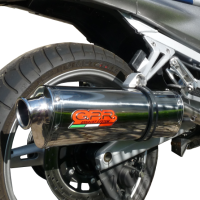 Escape compatível com Yamaha Fjr 1300 2001-2005, Trioval, Par de silenciosos de escape homologadas, com db killer removível e tubos de ligação específicos 