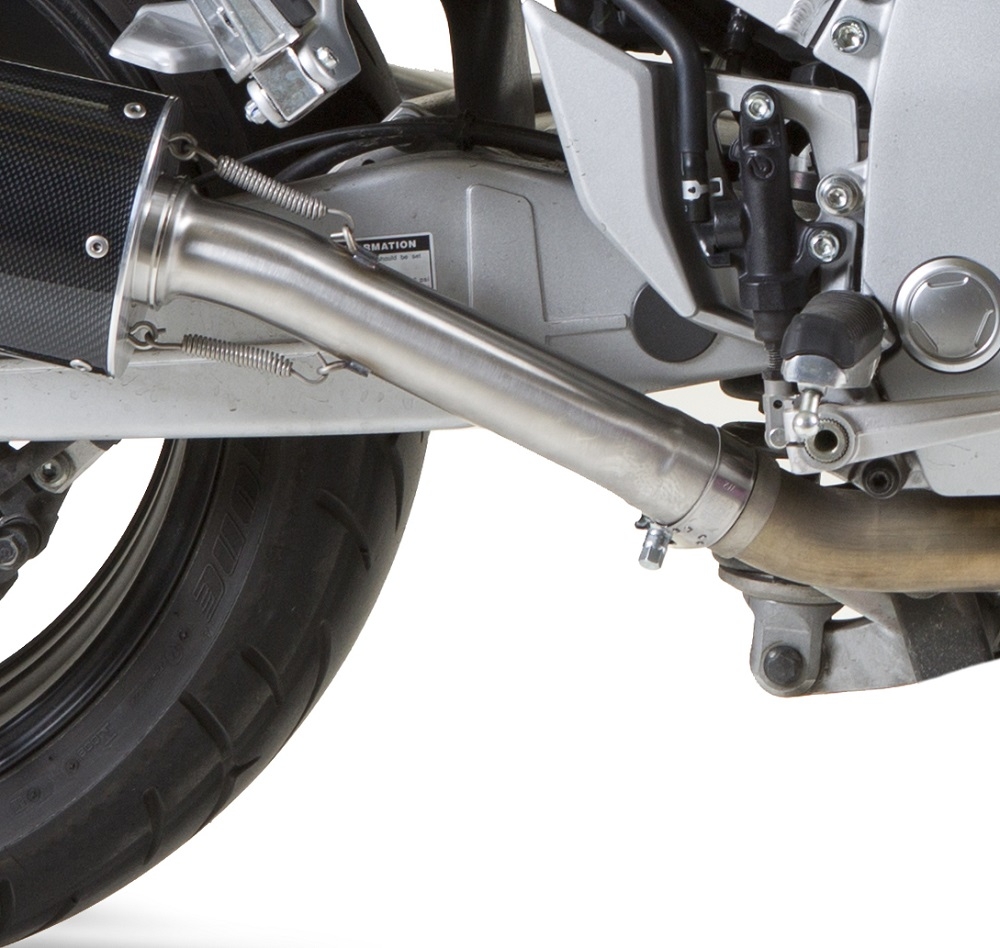 Escape compatível com Yamaha Fjr 1300 2006-2016, Trioval, Par de silenciosos de escape homologadas, com db killer removível e tubos de ligação específicos 