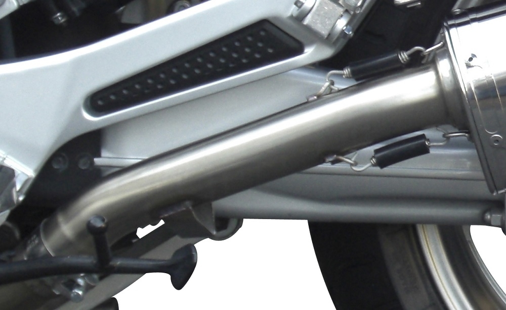 Escape compatível com Yamaha Fjr 1300 2006-2016, Trioval, Par de silenciosos de escape homologadas, com db killer removível e tubos de ligação específicos 