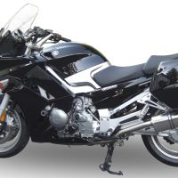 Escape compatível com Yamaha Fjr 1300 2006-2016, Trioval, Par de silenciosos de escape homologadas, com db killer removível e tubos de ligação específicos 